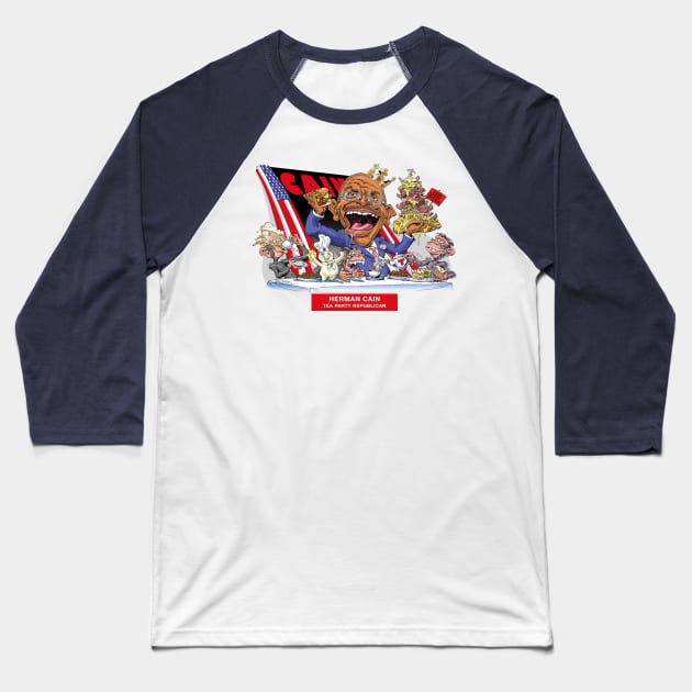 Herman Cain Baseball T-Shirt by PLAYDIGITAL2020